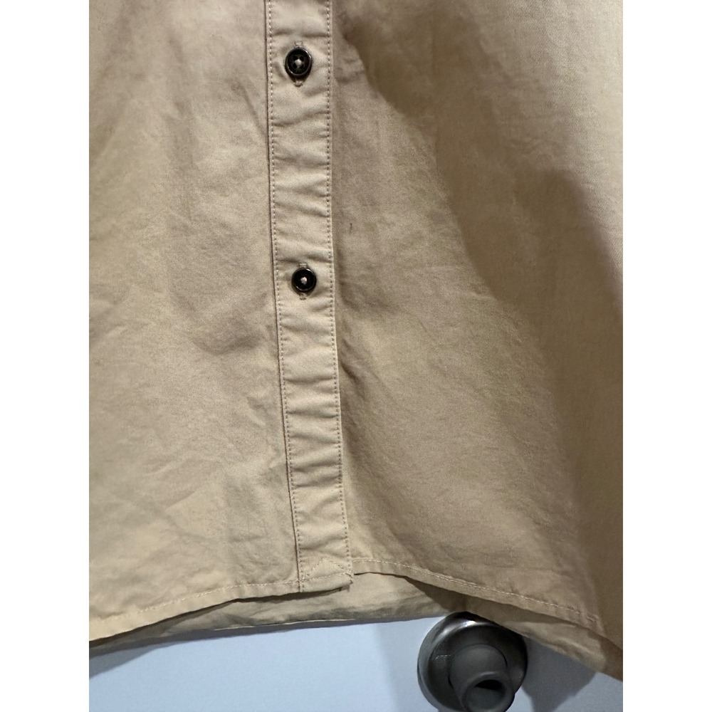 Ralph Lauren Khaki Cotton Utility Shirt Dress Size Medium Old Money Minimalst - Picture 10 of 13